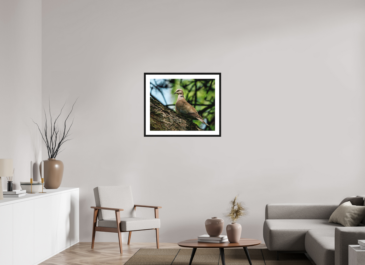 75 x 60 cm, Tirage photo métallisé sur papier Fuji Crystal Pearl avec cadre Hambourg 20mm, chêne noir La Colombe de Romont